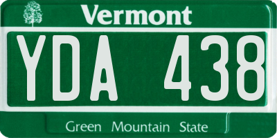 VT license plate YDA438