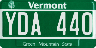VT license plate YDA440