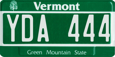 VT license plate YDA444