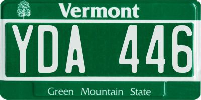 VT license plate YDA446