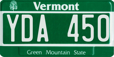 VT license plate YDA450
