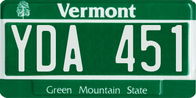 VT license plate YDA451