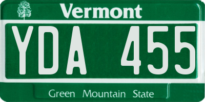 VT license plate YDA455