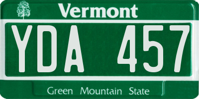 VT license plate YDA457
