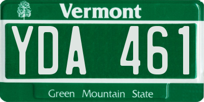 VT license plate YDA461