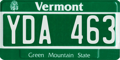 VT license plate YDA463