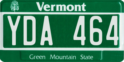 VT license plate YDA464