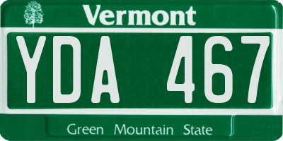 VT license plate YDA467