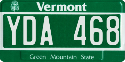 VT license plate YDA468