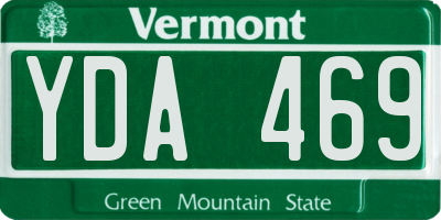VT license plate YDA469