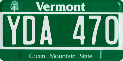 VT license plate YDA470