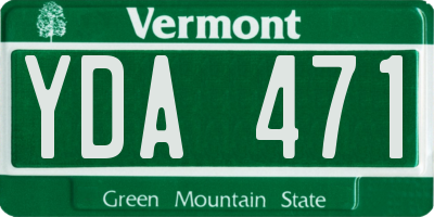 VT license plate YDA471