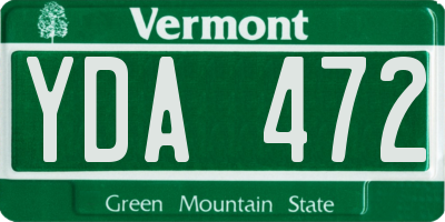 VT license plate YDA472