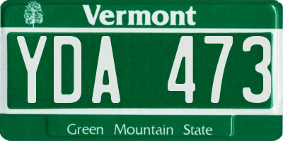 VT license plate YDA473