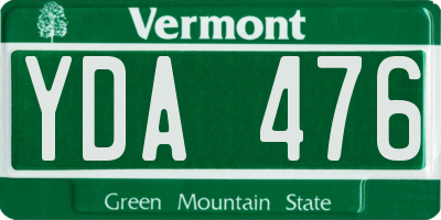 VT license plate YDA476