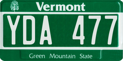 VT license plate YDA477