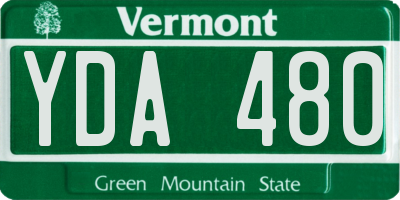 VT license plate YDA480