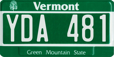 VT license plate YDA481
