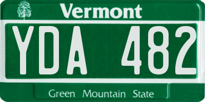 VT license plate YDA482