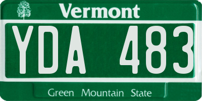 VT license plate YDA483