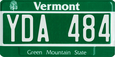 VT license plate YDA484