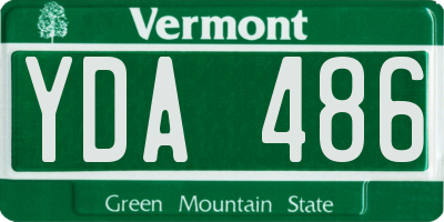 VT license plate YDA486