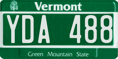 VT license plate YDA488