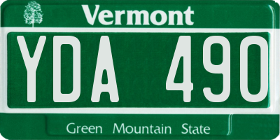 VT license plate YDA490