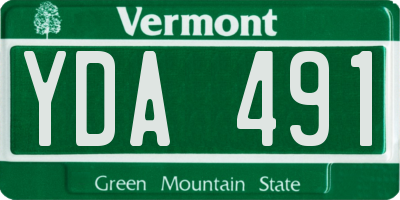 VT license plate YDA491
