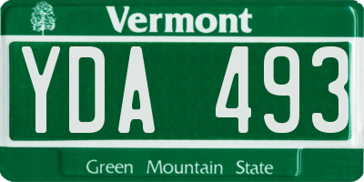 VT license plate YDA493