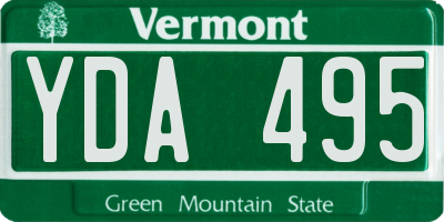 VT license plate YDA495