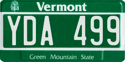 VT license plate YDA499