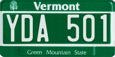 VT license plate YDA501