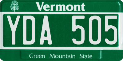 VT license plate YDA505