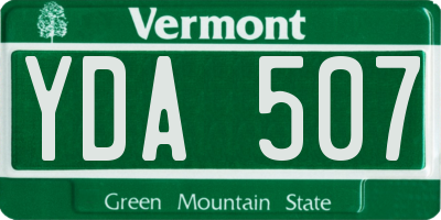 VT license plate YDA507