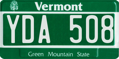 VT license plate YDA508