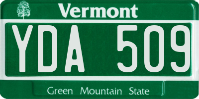 VT license plate YDA509