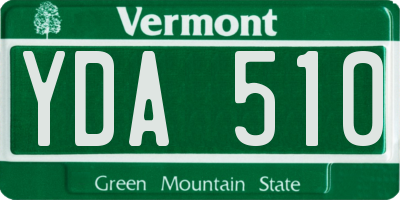 VT license plate YDA510