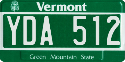 VT license plate YDA512