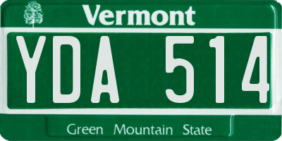 VT license plate YDA514