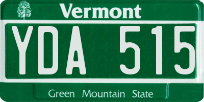 VT license plate YDA515