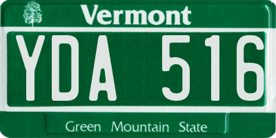 VT license plate YDA516