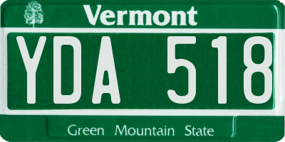 VT license plate YDA518