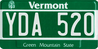 VT license plate YDA520
