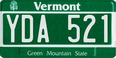 VT license plate YDA521