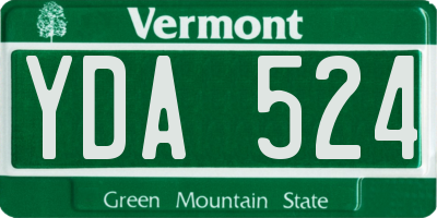 VT license plate YDA524