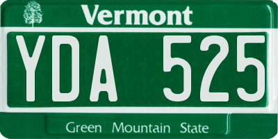 VT license plate YDA525