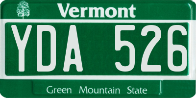 VT license plate YDA526