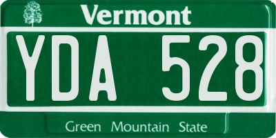 VT license plate YDA528