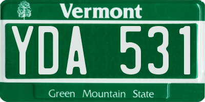 VT license plate YDA531